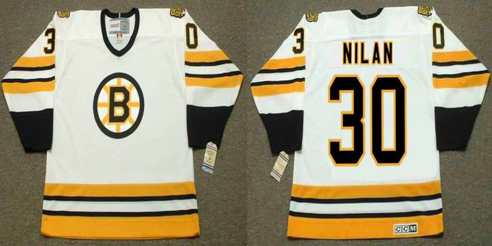 2019 Men Boston Bruins #30 Nilan White CCM NHL jerseys->boston bruins->NHL Jersey